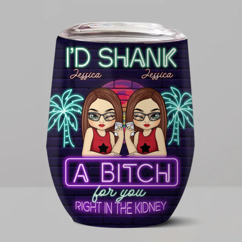 Custom Name Funny Best Friend Gifts for Women - Personalized Wine Tumbler