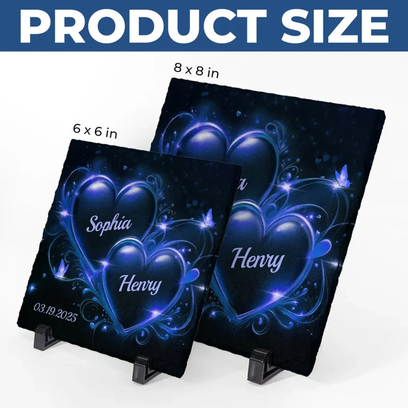 Our Love Is Timeless - Couple Personalized Custom Square Shaped Stone With Stand - Gift For Husband Wife, Anniversary
