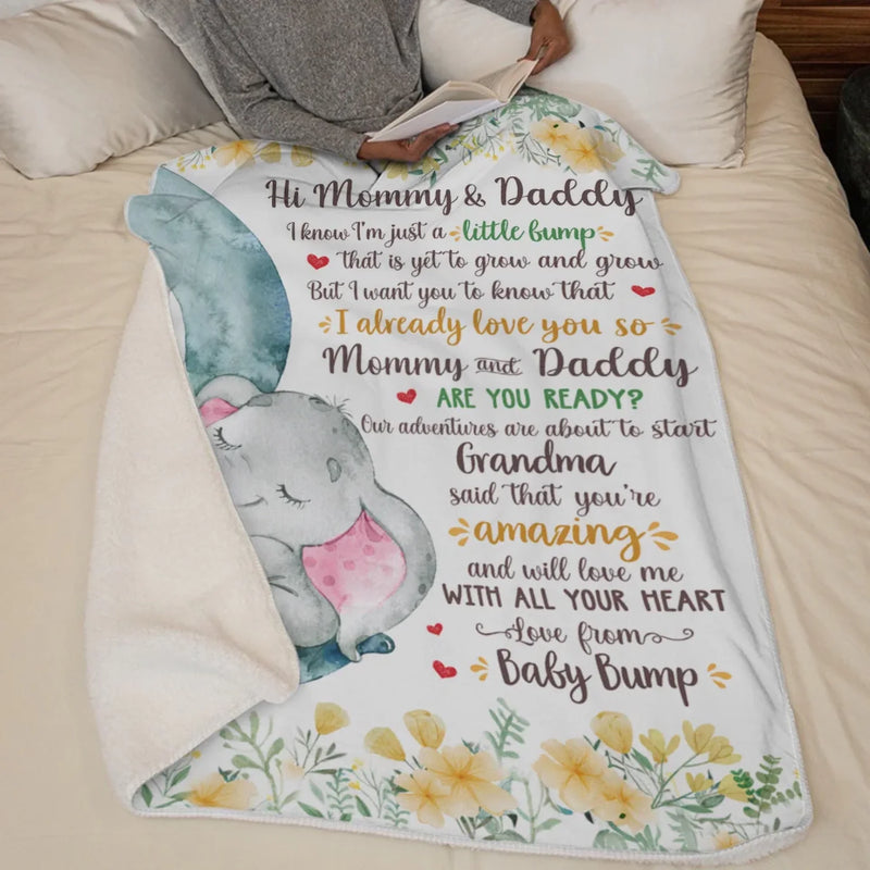 Our Adventures Are About To Start - Family Personalized Custom Blanket - Baby Shower Gift, Gift For First Mom