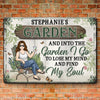 Into The Garden, I Find Peace For My Mind And Soul - Family Personalized Custom Home Decor Metal Sign - Gift For Yourself, Best Friends, Siblings, Family Members