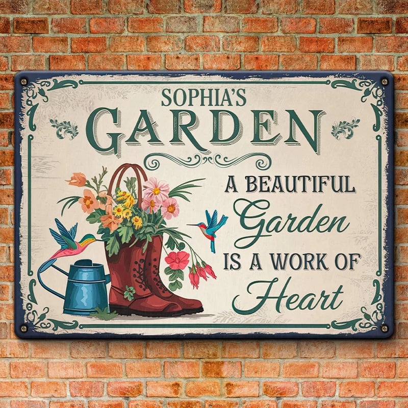 Custom Name Garden Gifts for Garden Lovers - Personalized Metal Sign