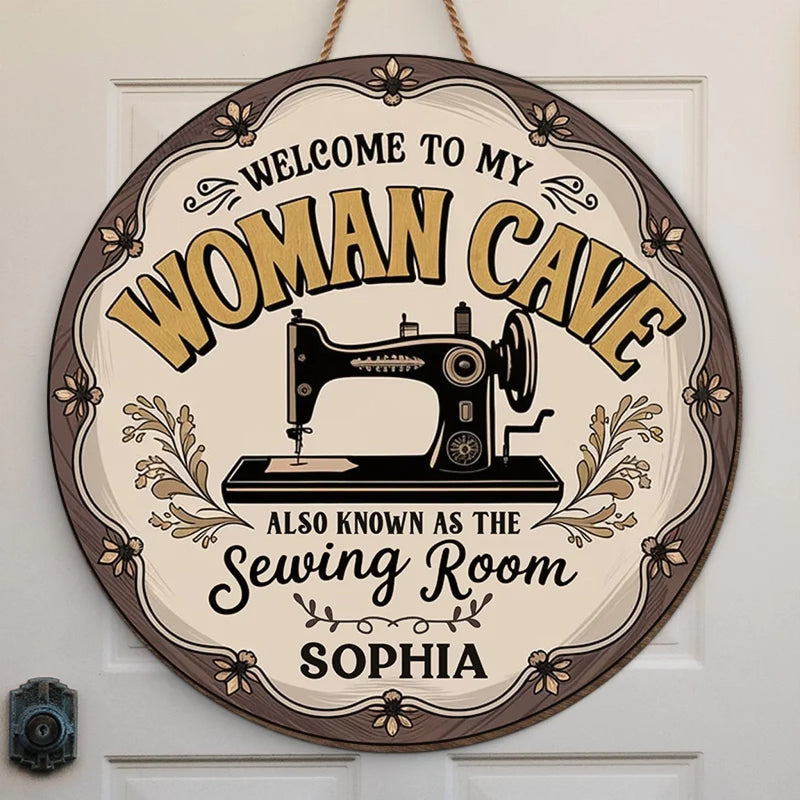 Welcome To My Sewing Room - Family Personalized Custom Shaped Home Decor Wood Sign - House Warming Gift For Yourself, Best Friends, Siblings, Family Members