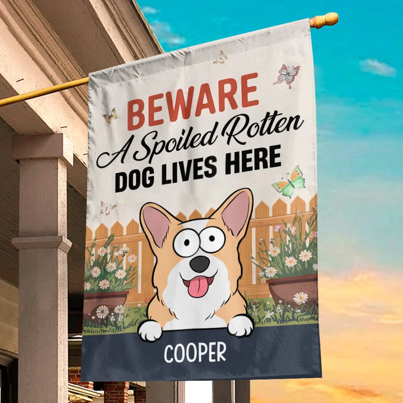 Custom Name Spoiled Rotten Dog Gifts for Dog Lovers - Personalized Flag