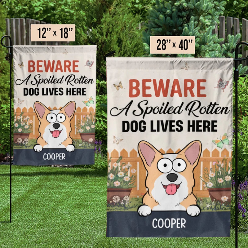 Custom Name Spoiled Rotten Dog Gifts for Dog Lovers - Personalized Flag