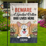 Custom Name Spoiled Rotten Dog Gifts for Dog Lovers - Personalized Flag