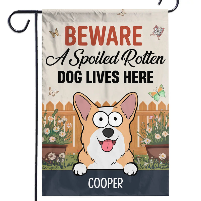 Custom Name Spoiled Rotten Dog Gifts for Dog Lovers - Personalized Flag
