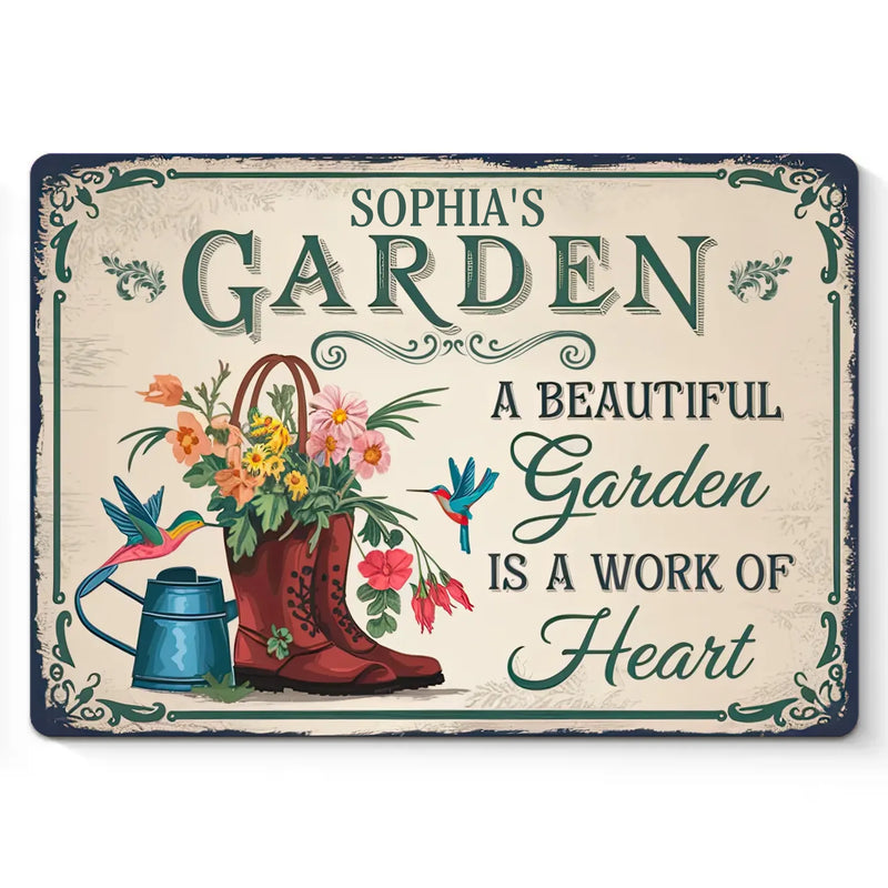 Custom Name Garden Gifts for Garden Lovers - Personalized Metal Sign