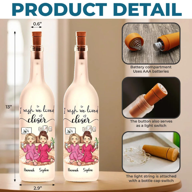 Time Together Is Priceless - Bestie Personalized Custom Bottle Lamp - Gift For Best Friends, BFF, Sisters