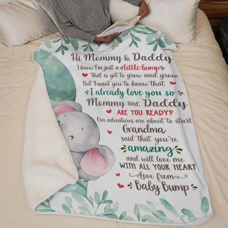 A Tiny Miracle Made Me A Mom - Family Personalized Custom Blanket - Baby Shower Gift, Gift For First Mom