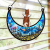 Your Purrs Echo In Our Memories - Memorial Personalized Window Hanging Suncatcher Ornament - Sympathy Gift For Pet Owners, Pet Lovers