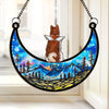 Your Purrs Echo In Our Memories - Memorial Personalized Window Hanging Suncatcher Ornament - Sympathy Gift For Pet Owners, Pet Lovers