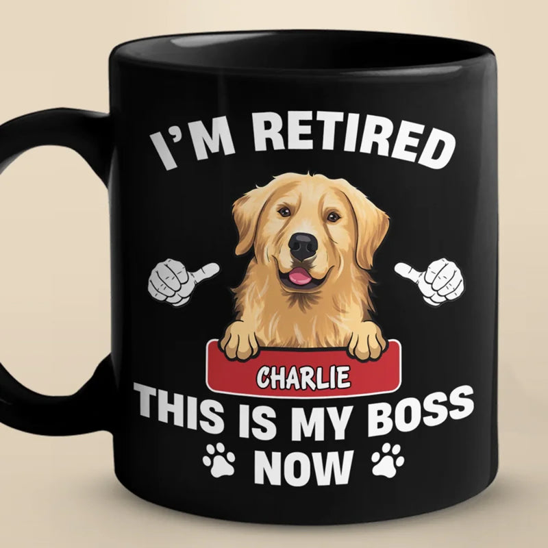 Dogs Have Owners, Cats Have Staff - Dog & Cat Personalized Custom Black Mug - Appreciation, Retirement Gift For Coworkers, Work Friends, Colleagues, Pet Owners, Pet Lovers