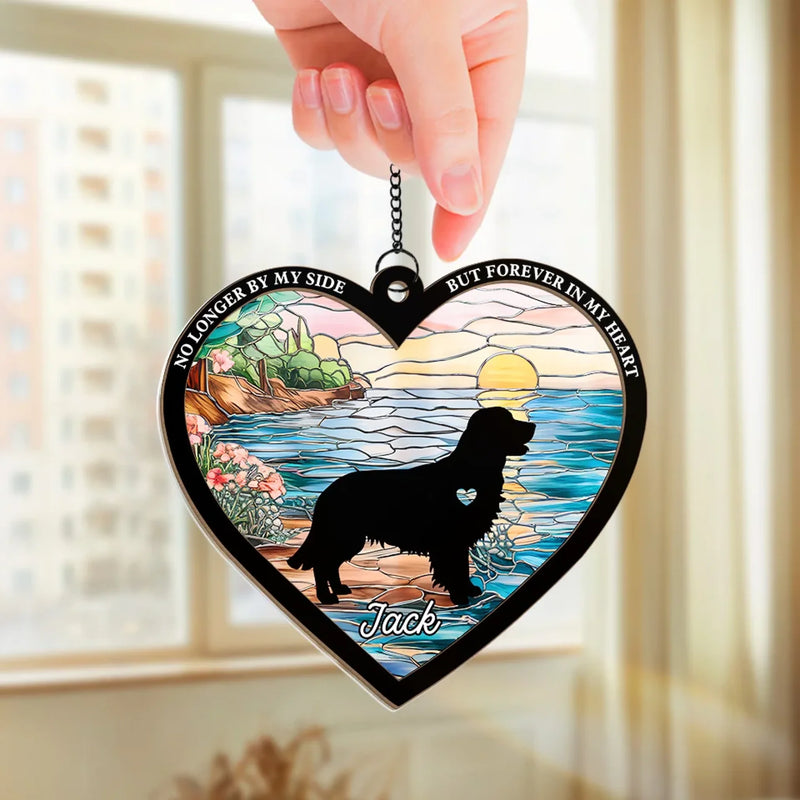 Custom Name Memorial Dog Gifts - Personalized Suncatcher Ornament