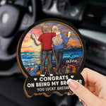 Custom Name Funny Brother Congratulations Gifts - Personalized Car Visor Clip