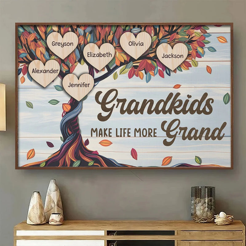 My Grandkids Are My Favorite - Family Personalized Custom Horizontal Poster - Gift For Grandma, Grandpa, Grandkid