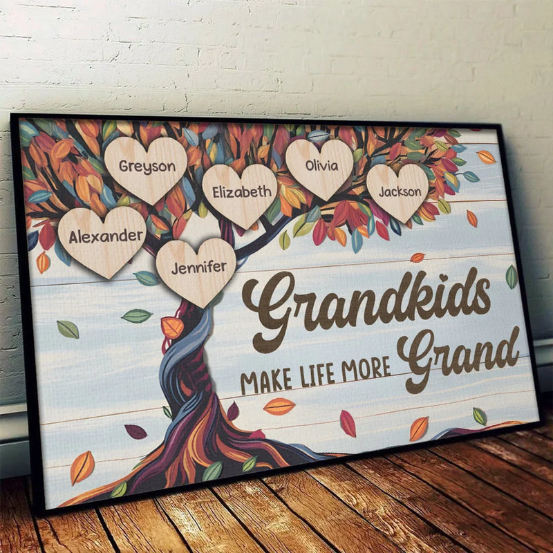My Grandkids Are My Favorite - Family Personalized Custom Horizontal Poster - Gift For Grandma, Grandpa, Grandkid