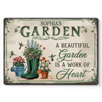 Custom Name Garden Decor Sign - Personalized Metal Sign