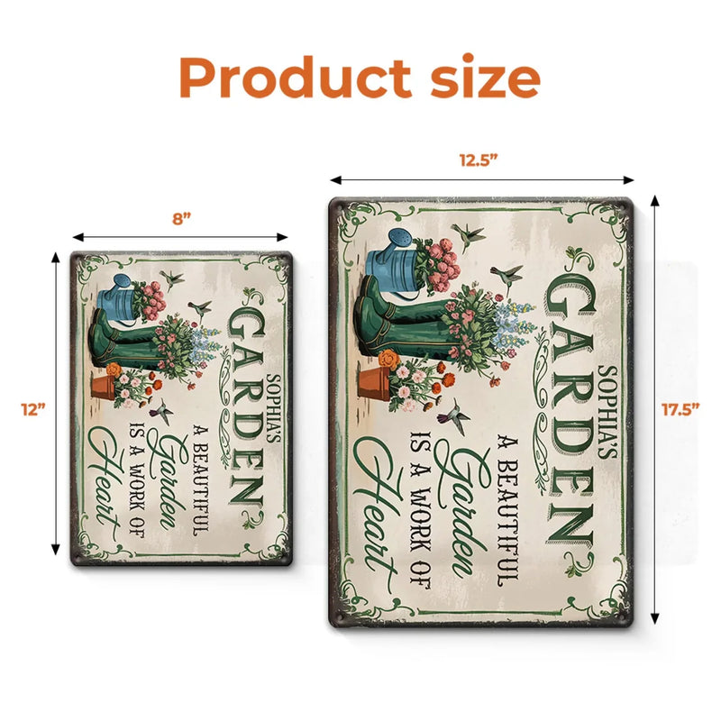 Custom Name Garden Decor Sign - Personalized Metal Sign