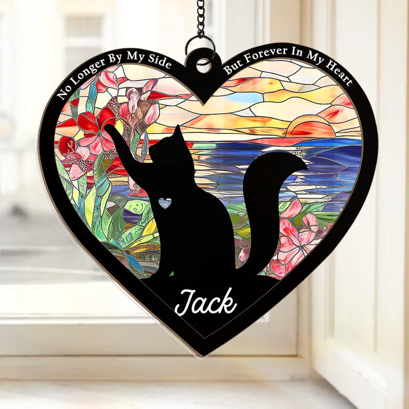 A Cat’s Love, An Eternal Memory - Memorial Personalized Window Hanging Suncatcher Ornament - Sympathy Gift For Pet Owners, Pet Lovers