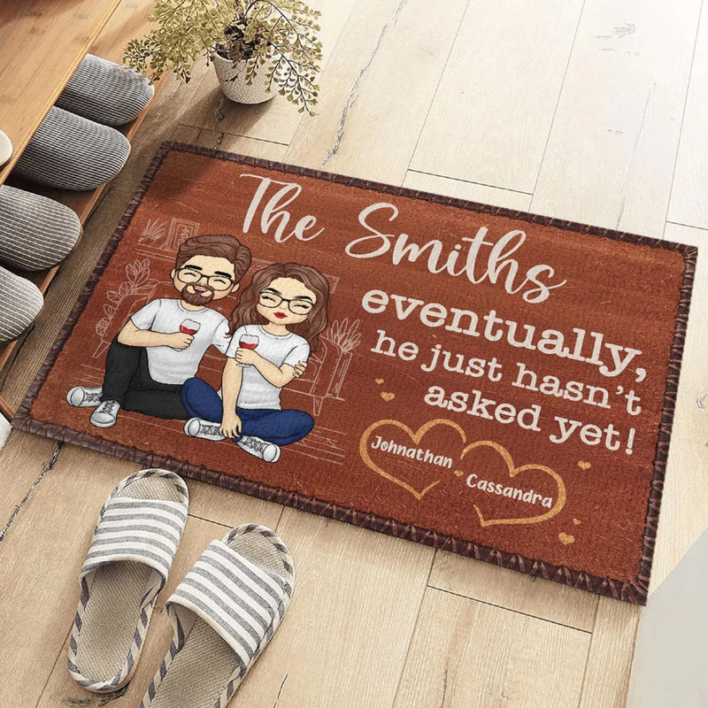 We’re Two Souls, One Love - Couple Personalized Custom Home Decor Decorative Mat - House Warming Gift For Husband Wife, Anniversary