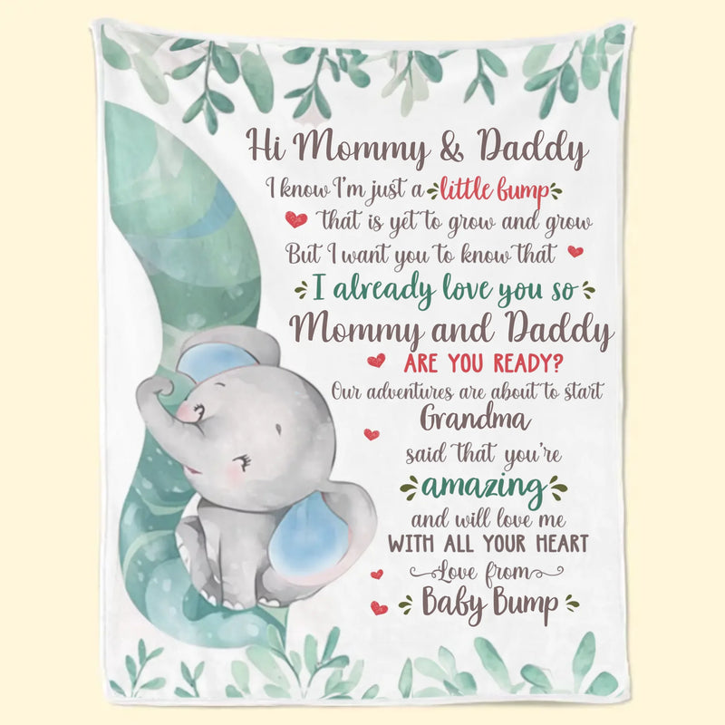 A Tiny Miracle Made Me A Mom - Family Personalized Custom Blanket - Baby Shower Gift, Gift For First Mom