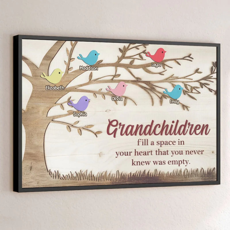 They Bring Love Where There Was None - Family Personalized Custom Horizontal Poster - Gift For Grandma, Grandpa, Grandkid