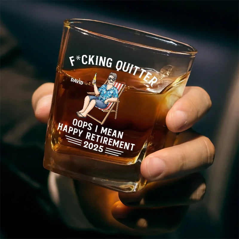 Celebrate The Joy Of Relaxation - Coworker Personalized Custom Square Whiskey Glass - Appreciation, Retirement Gift For Coworkers, Work Friends, Colleagues