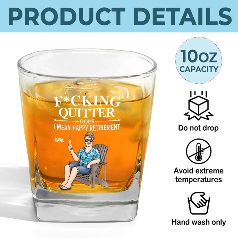 A Unique Way To Show Your Appreciation - Coworker Personalized Custom Square Whiskey Glass - Appreciation, Retirement Gift For Coworkers, Work Friends, Colleagues