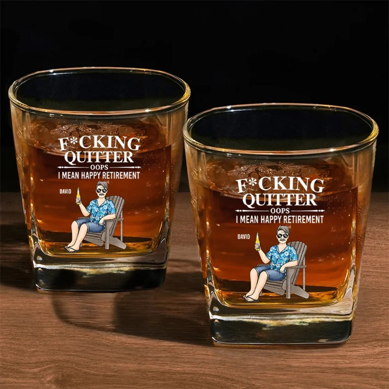 A Unique Way To Show Your Appreciation - Coworker Personalized Custom Square Whiskey Glass - Appreciation, Retirement Gift For Coworkers, Work Friends, Colleagues