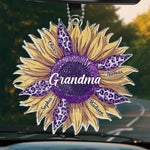 Custom Name Grandma Sunflower Gifts - Personalized Car Ornament