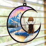 Custom Name Memorial Dog Mountain Gifts - Personalized Suncatcher Ornament