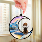 Custom Name Memorial Dog Mountain Gifts - Personalized Suncatcher Ornament