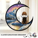 Custom Name Memorial Dog Mountain Gifts - Personalized Suncatcher Ornament