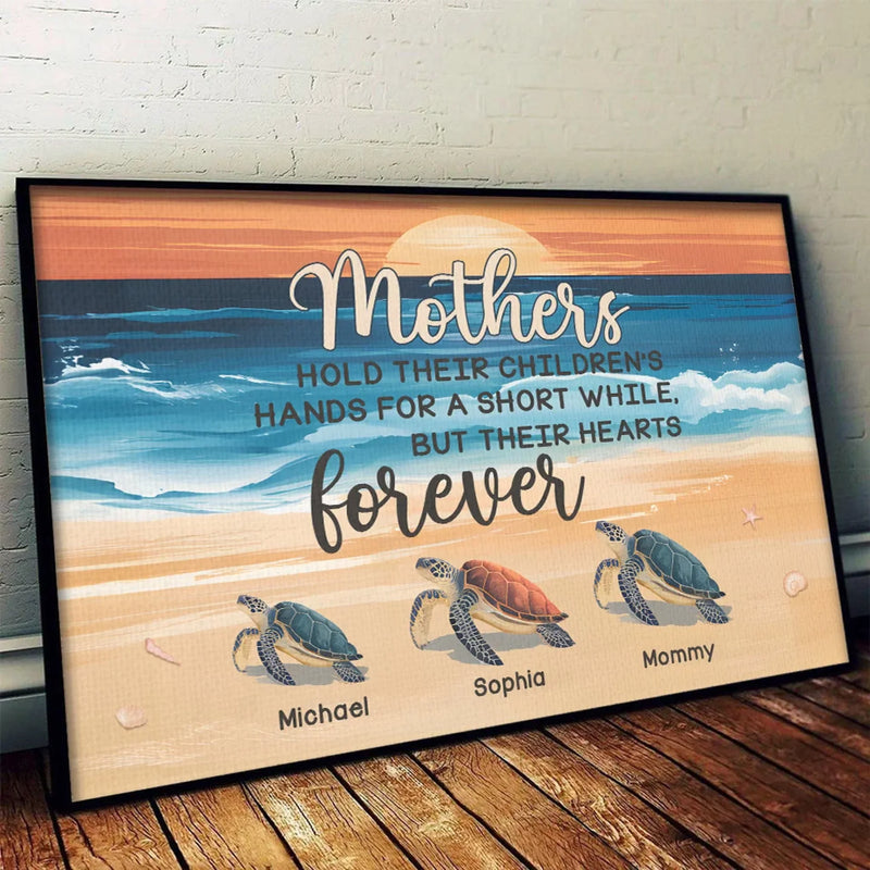 Custom Name Sea Turtle Mother Gifts - Personalized Poster