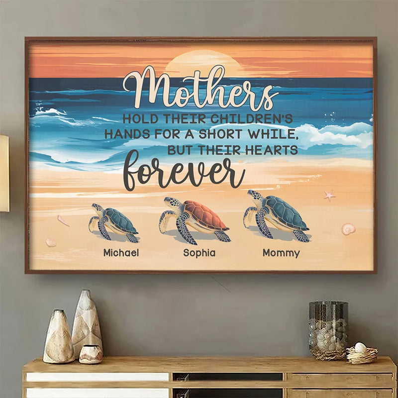 Custom Name Sea Turtle Mother Gifts - Personalized Poster