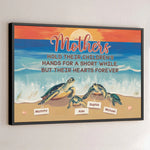 Custom Name Mother Sea Turtle Gifts for Mom - Personalized Poster