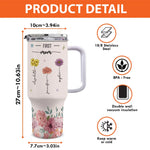 Custom Name First Mom Now Grandma Gifts for Grandma - Personalized 40 Oz Tumbler With Handle