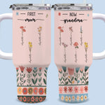 First Mom Now Grandma Gifts for Grandmothers - 40 Oz Tumbler With Handle