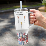First Mom Now Grandma Floral Gifts - 40 Oz Tumbler With Handle