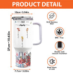 First Mom Now Grandma Floral Gifts - 40 Oz Tumbler With Handle