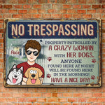 Custom Name Funny No Trespassing Dog Lover Gifts - Personalized Metal Sign