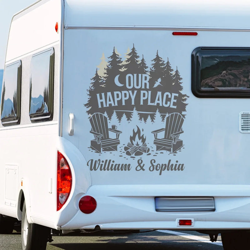 The Simplest Moments Become The Most Magical - Camping Personalized Custom RV Decal - Gift For Yourself, Best Friends, Siblings, Family Members, Camping Lovers