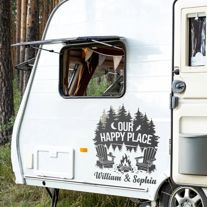 The Simplest Moments Become The Most Magical - Camping Personalized Custom RV Decal - Gift For Yourself, Best Friends, Siblings, Family Members, Camping Lovers