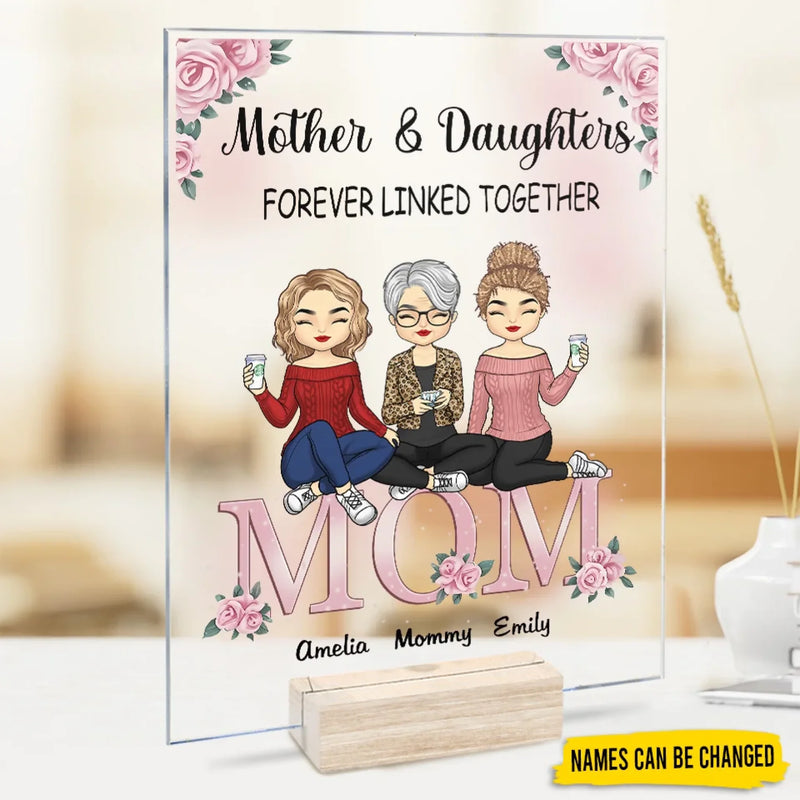 Together Forever, Mother And Daughter - Family Personalized Custom Rectangle Shaped Acrylic Plaque - Gift For Mom, Daughter
