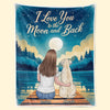 I Love You To The Moon And Back - Dog & Cat Personalized Custom Blanket - Gift For Pet Owners, Pet Lovers