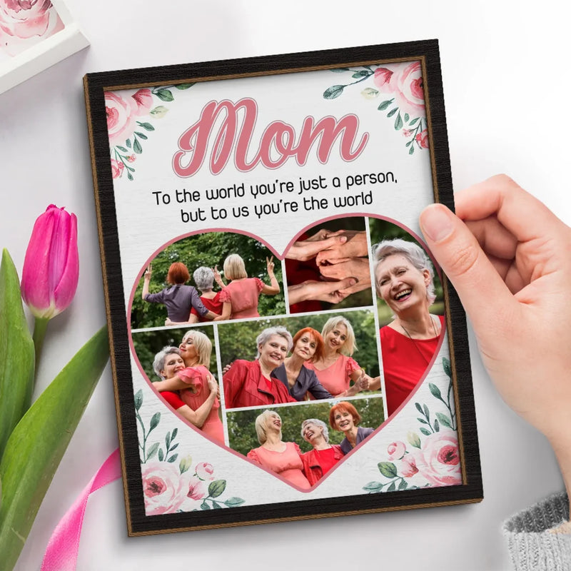 Custom Photo Forever Grateful For These Moments - Family Personalized Custom 2-Layered Wooden Plaque With Stand - Gift For Mom, Daughter