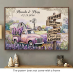 Custom Name and Date Rustic Truck Couple Gift - Personalized Poster