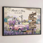 Custom Name and Date Rustic Truck Couple Gift - Personalized Poster