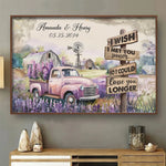 Custom Name and Date Rustic Truck Couple Gift - Personalized Poster