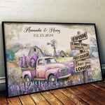 Custom Name and Date Rustic Truck Couple Gift - Personalized Poster